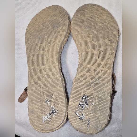 Volcom Crochet Strap Espadrille Flats Boho Summer Sandals Ankle Strap Size 10 - Picture 6 of 11